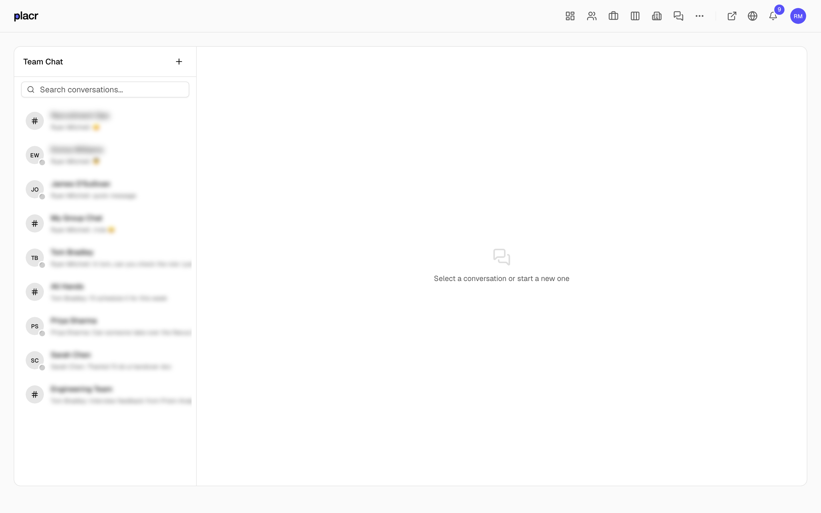 Placr team collaboration with shared notes, mentions, and activity feed